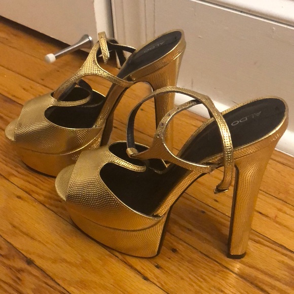 Gold platform aldo 6” heel - Picture 2 of 2